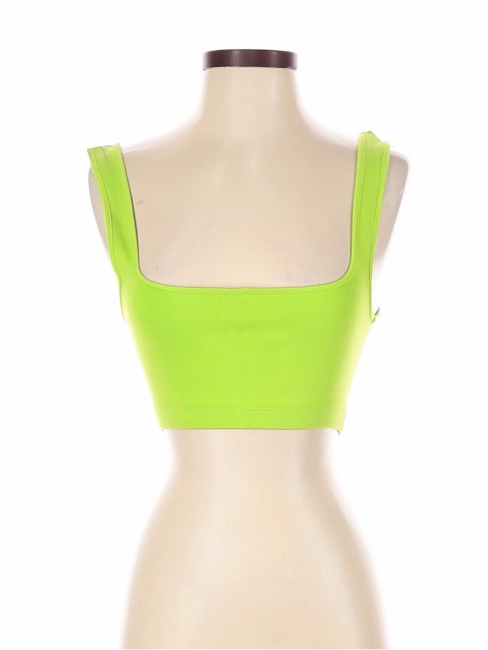 Zara Green Fitted Sleeveless Crop Top